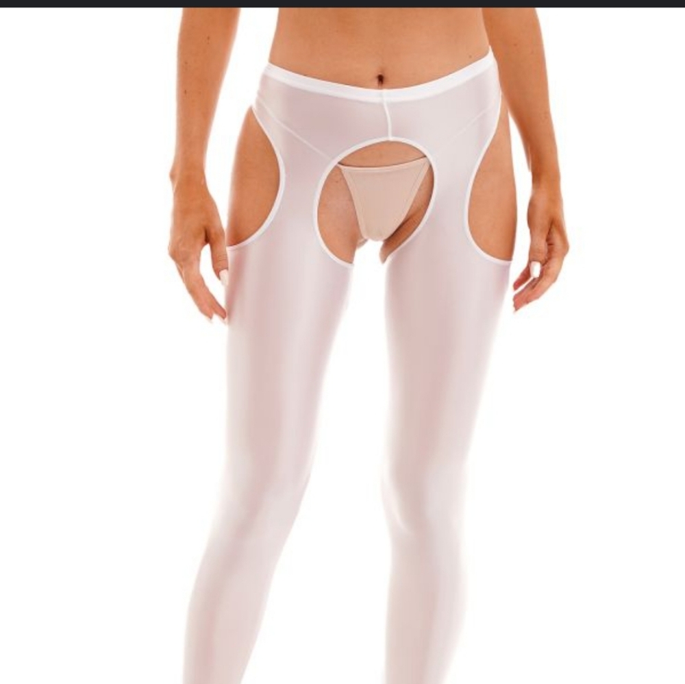 Tags still on! IEFIELWomens Glossy 70D Cutout Pantyhose Oil Satin Tights-Size:M